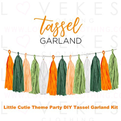 25PCS Little Cutie Citrus DIY Tissue Tassel Garland Kit Hey Cutie Baby Shower Banner Tangerine Clementine Orange Themed Birthday Party Wedding Backdrop Nursery Wall Garden Hanging Decoration