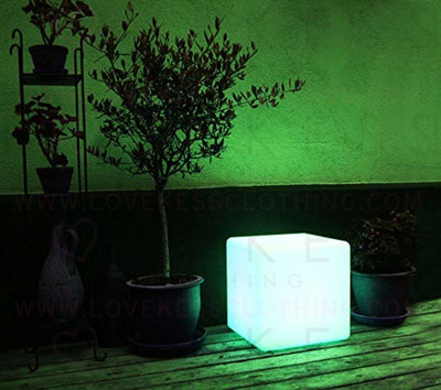 [16 RGB Colors 4 Modes] Mr.Go Waterproof Rechargeable LED Color-Changing Light Cube 8’ | Dimmable Soothing Mood Lamp w/ Remote | Ideal for Home Patio Party Accent Ambient & Decorative Lighting