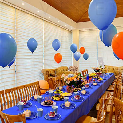 Orange and Blue War Birthday Party Supplies Disposable Plastic Tablecloth Paper Plates Napkins Tableware Complete Party Pack for Target Sign Wart War Birthday Party Decorations (142 Pieces)