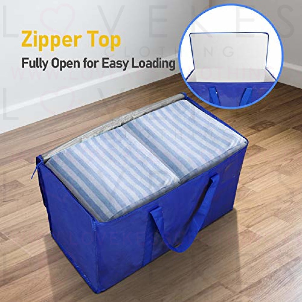 TICONN 6 Pack Extra Large Moving Bags with Zippers & Carrying Handles, Heavy-Duty Storage Tote for Space Saving Moving Storage