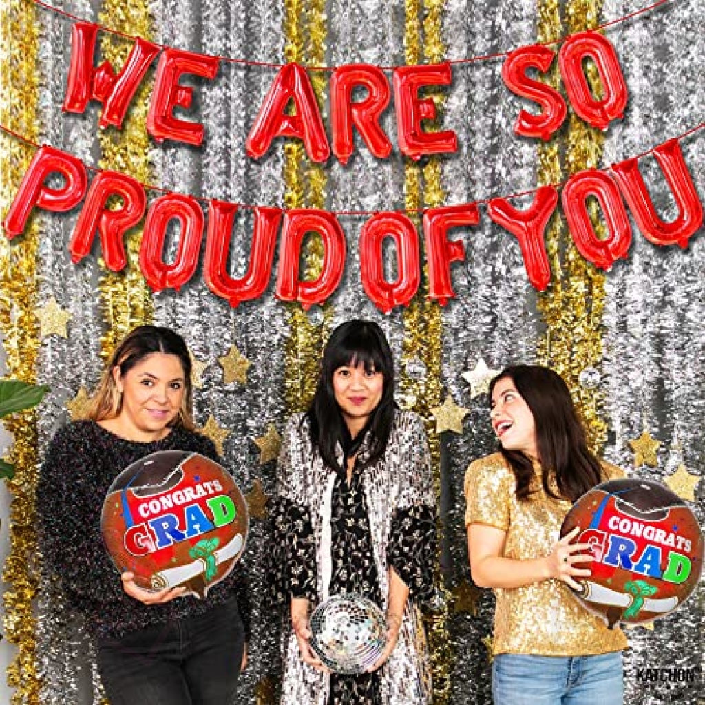KatchOn, Red We Are So Proud of You Balloons - 16 Inch, Graduation Balloons | Congratulations Balloons, Graduation Party Decorations 2023 | Paramedic Party Decorations, Nurse Graduation Decorations