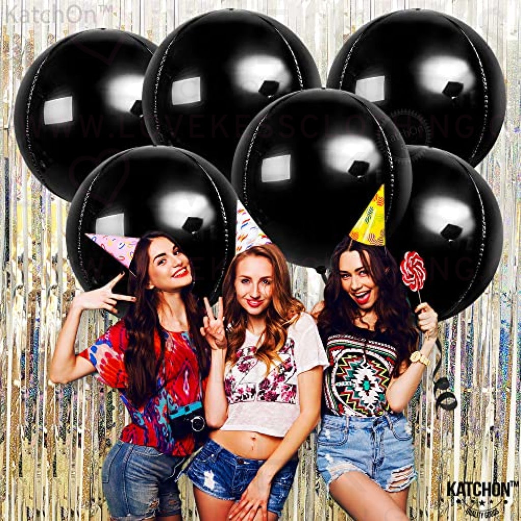 LoveKess Clothing - Giant Metallic Black Balloons Set 22