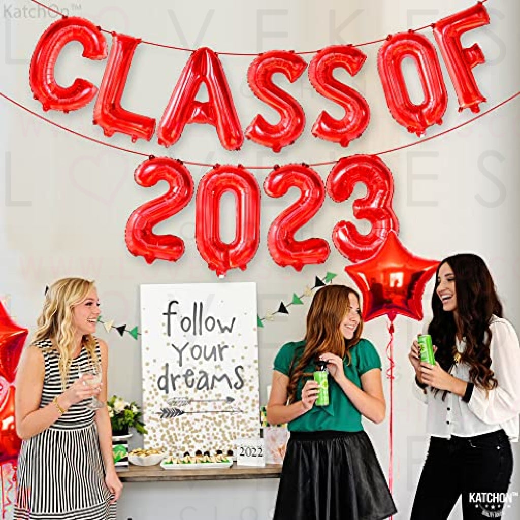 KatchOn, Red Class of 2023 Balloons - Large, 16 Inch | Class of 2023 Banner, Red Graduation Party Decorations 2023 | 2023 Graduation Balloons, Class of 2023 Decorations | 2023 Graduation Decorations