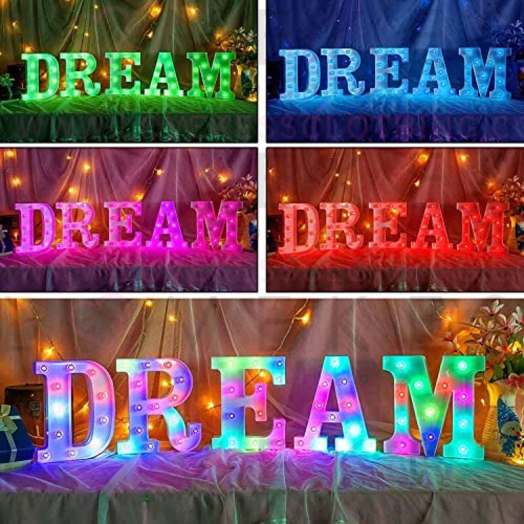 Colorful Light up Letters Led Marquee Letter Lights with Remote 18 Colors Letters with Lights for Wedding Birthday Party Lamp Christmas Home Bar Decoration - Diamond Design Battery Powered - F