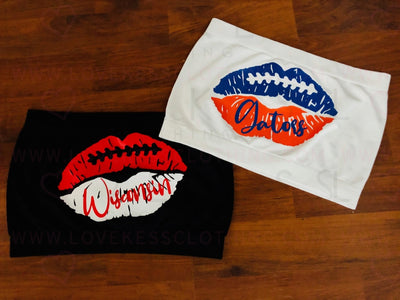 Two-Tone College Football Lips Bandeau - lovekess - clothing