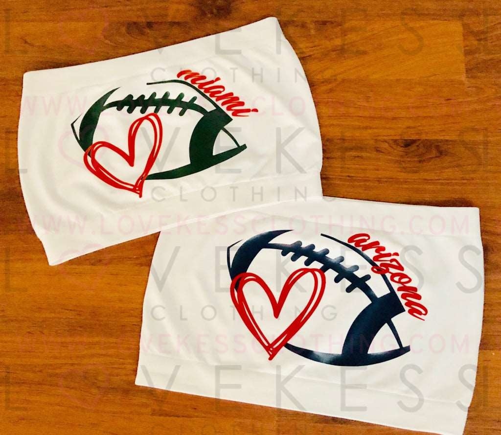 College Football Heart Tailgate Bandeau - lovekess - clothing