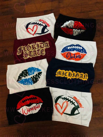 College Football Heart Tailgate Bandeau - lovekess - clothing