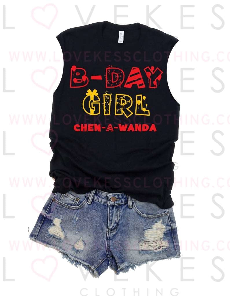 Camp Birthday Girl Muscle Tee by LoveKess Clothing - lovekess - clothing