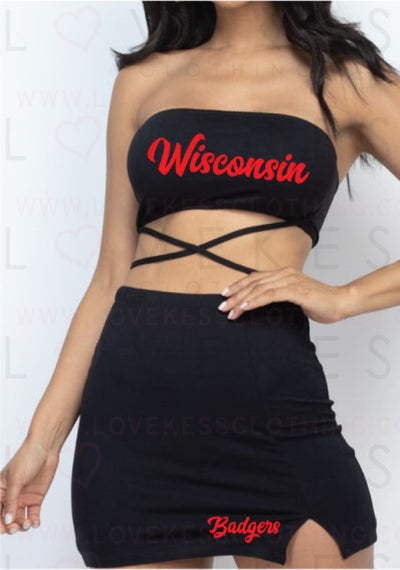 Gameday Cross Tank and Skirt Matching Set