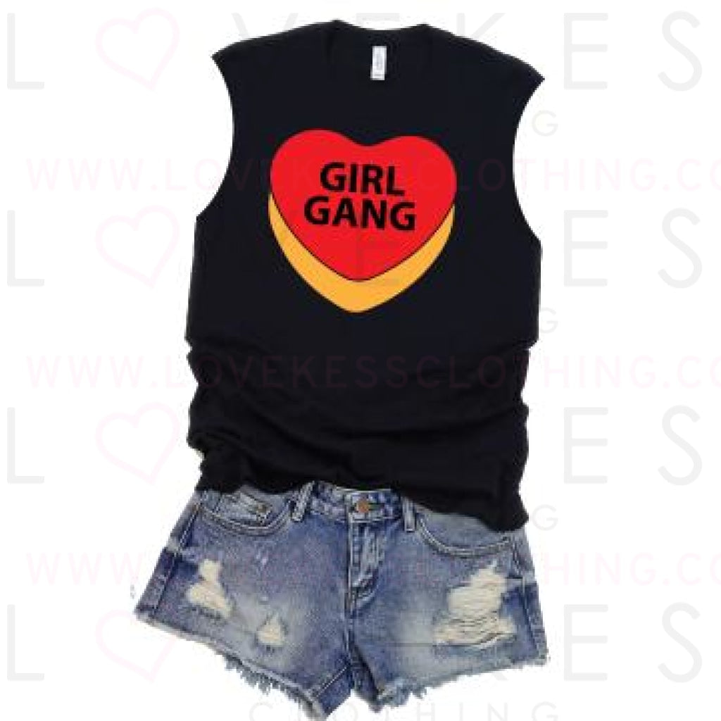 Girl Gang Candy Camp Muscle Tee by LoveKess Clothing - lovekess - clothing