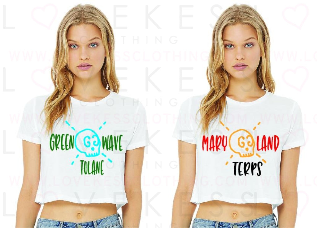 Fashion Inspired College Crop Tee by LoveKess Clothing - lovekess - clothing