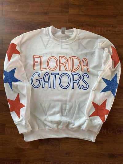 Double Sleeve Star College Sweatshirt Bandana Print