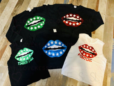 Lips and Stars Crop Sweatshirt - lovekess - clothing