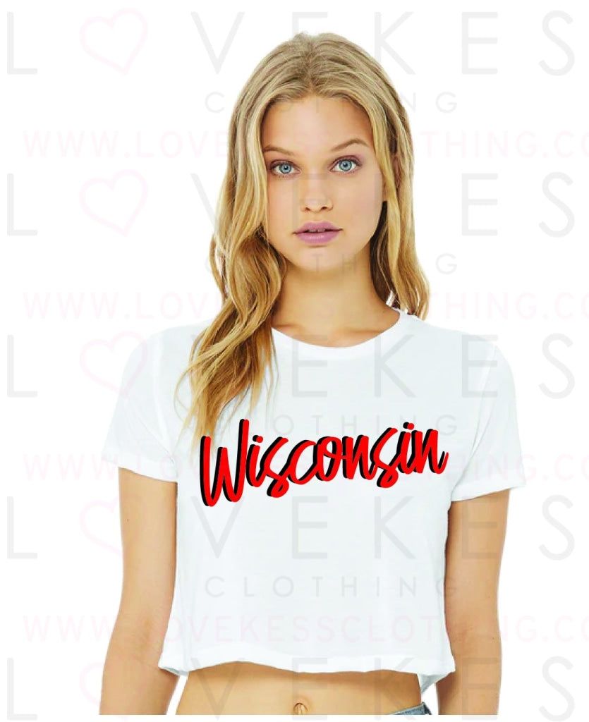 Dual Color Sick Script Font Crop Tee by LoveKess Clothing - lovekess - clothing