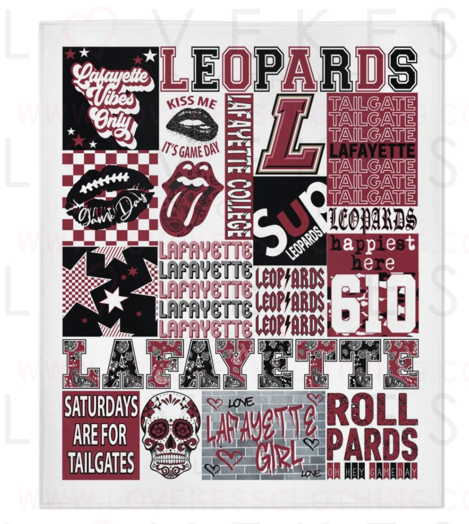 Lafayette University College Spirit Blanket By Lovekess Clothing