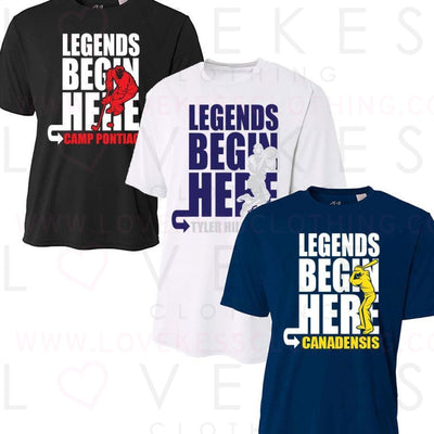 Legends Begin Here T-Shirt by LoveKess Clothing - lovekess - clothing