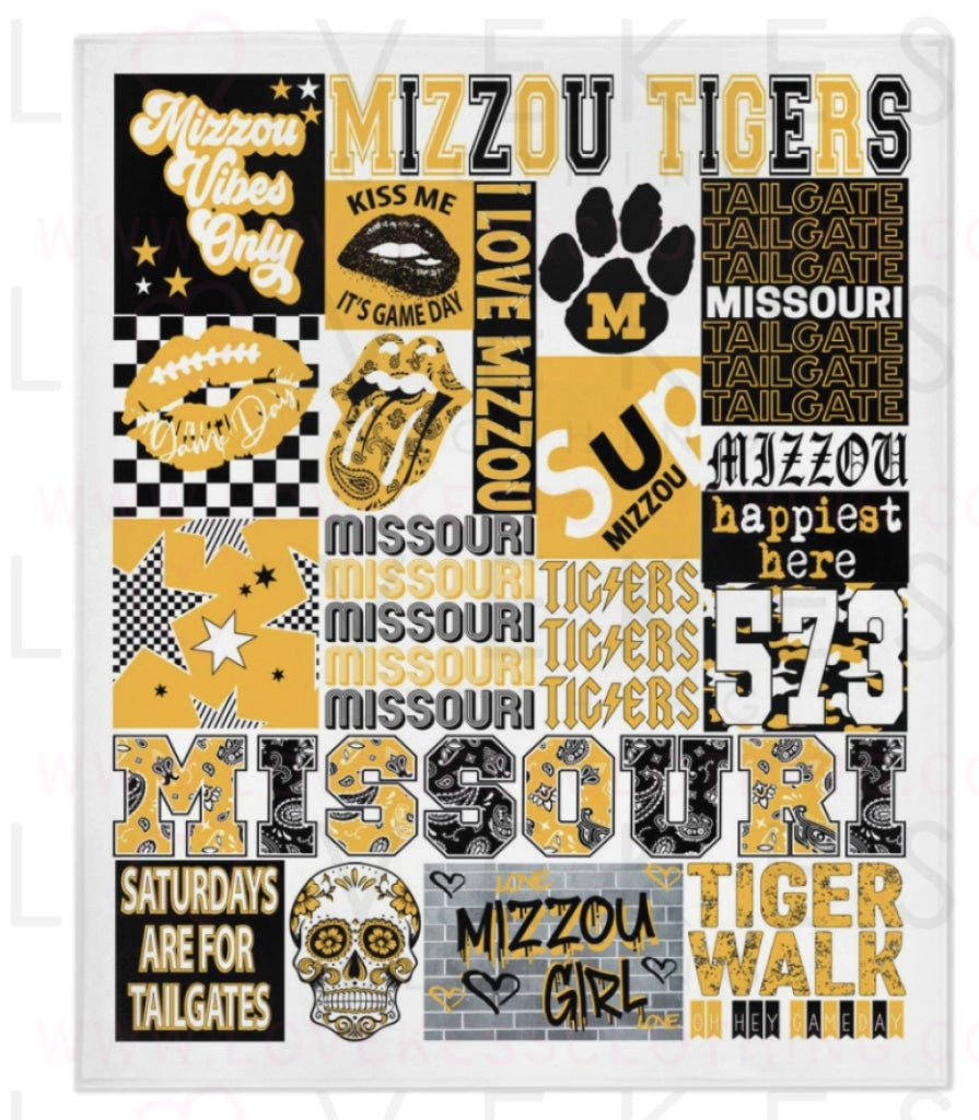 University Of Missouri (Mizzou) College Spirit Blanket By Lovekess Clothing