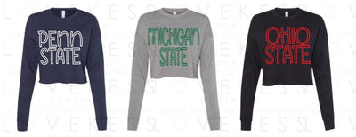 Cutest Crop College Sweatshirt - lovekess - clothing