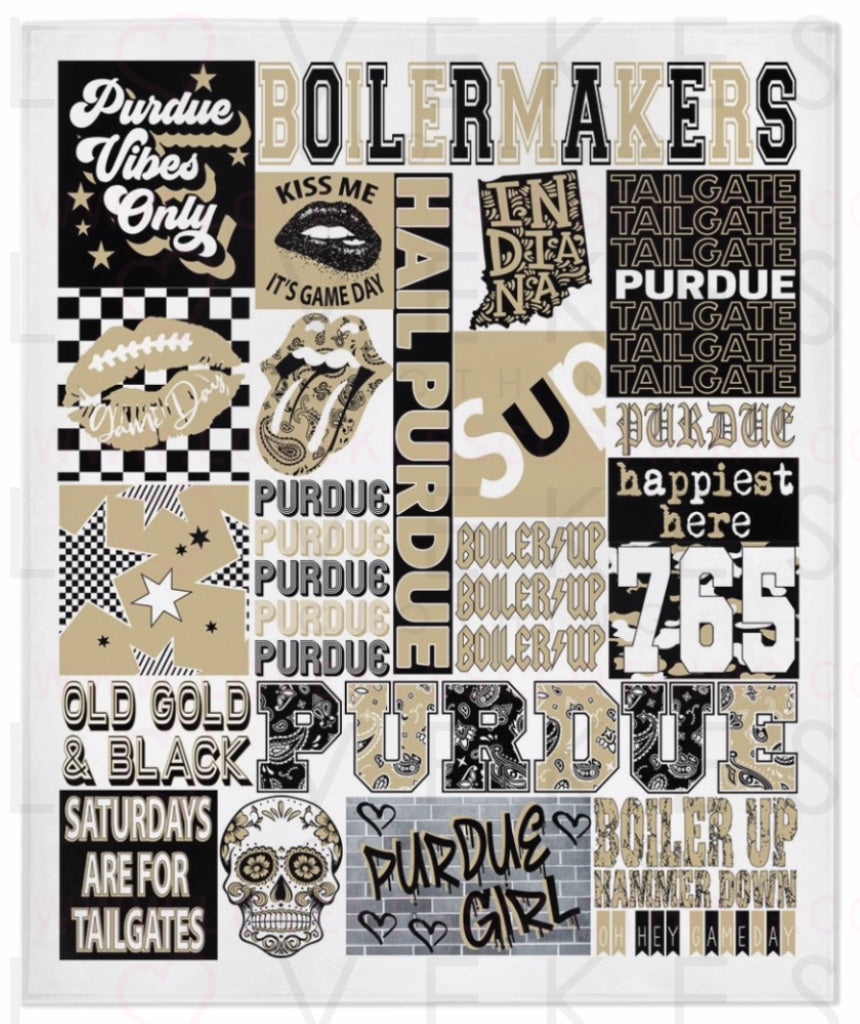 Purdue University College Spirit Blanket by LoveKess Clothing - lovekess - clothing