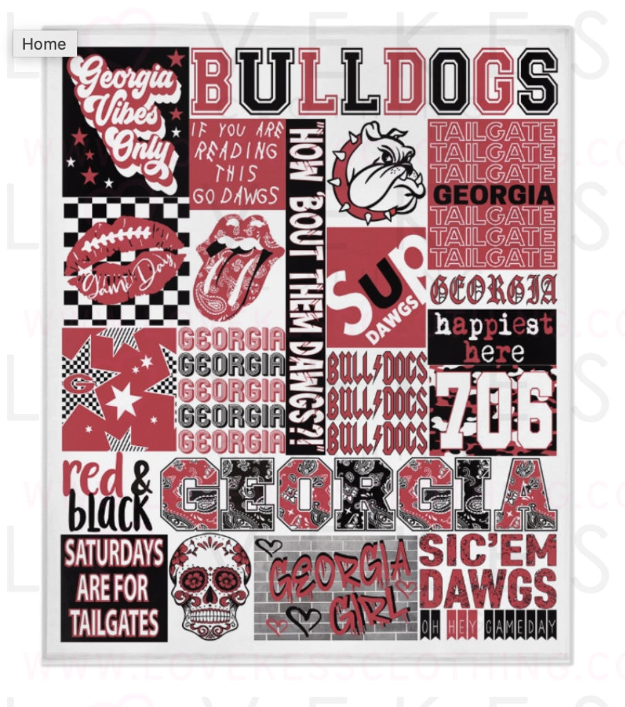 University of Georgia (UGA) College Spirit Custom Fleece Blanket by LoveKess Clothing - lovekess - clothing