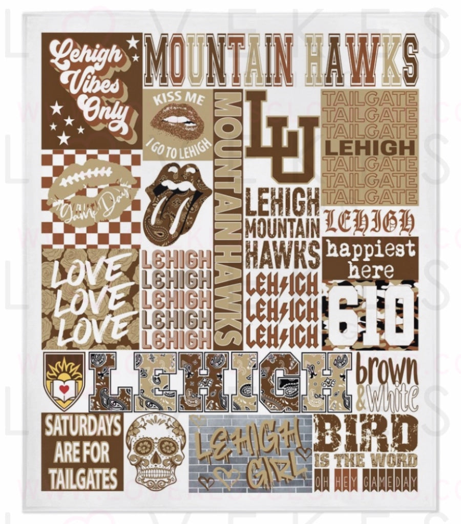 Lehigh University College Spirit Custom Fleece Blanket by LoveKess Clothing - lovekess - clothing