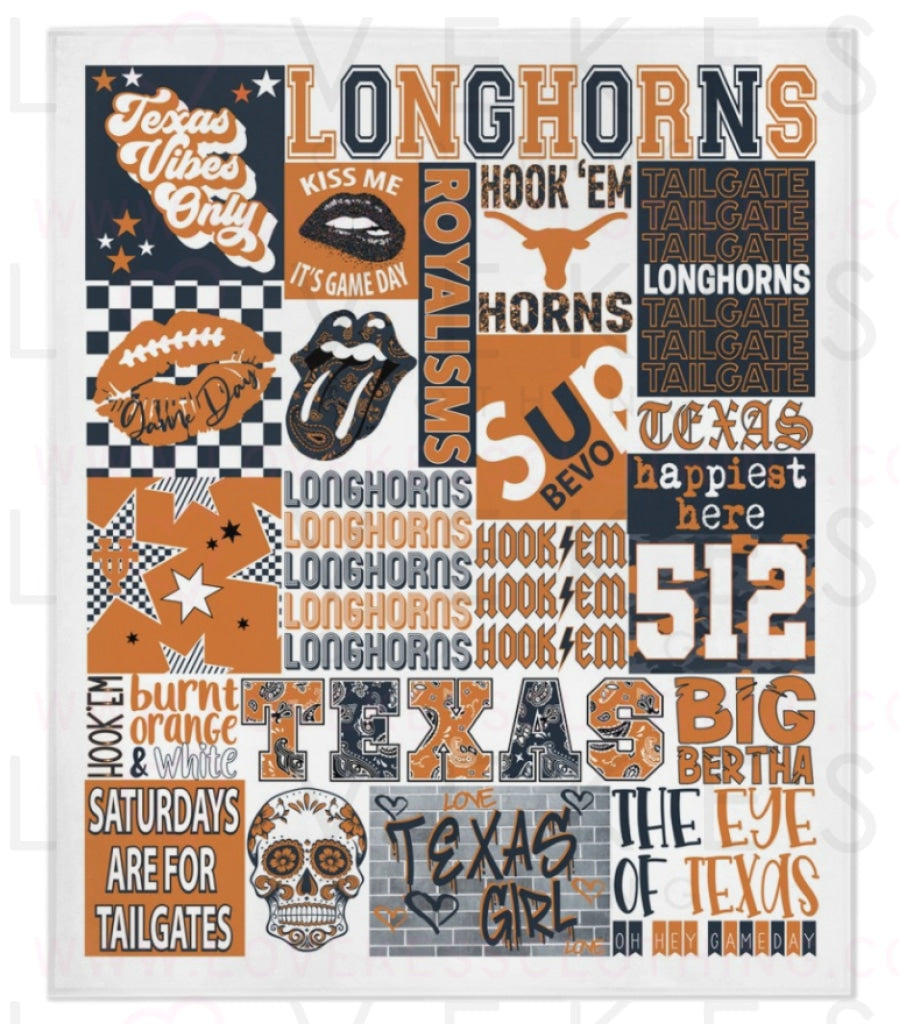 Texas -Austin College Spirit Custom Fleece Blanket by LoveKess Clothing - lovekess - clothing