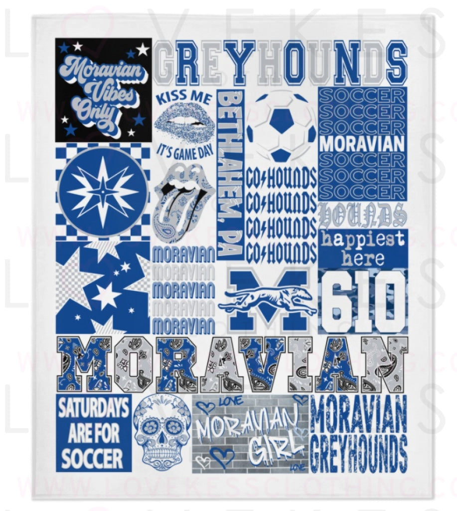 Moravian University Soccer College Spirit Blanket By Lovekess Clothing