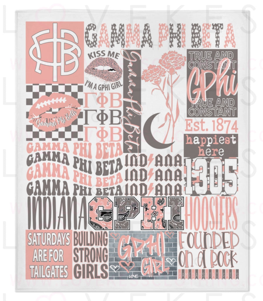 Customize Your Own 50X60 Sorority Fleece Blanket By Lovekess Clothing College