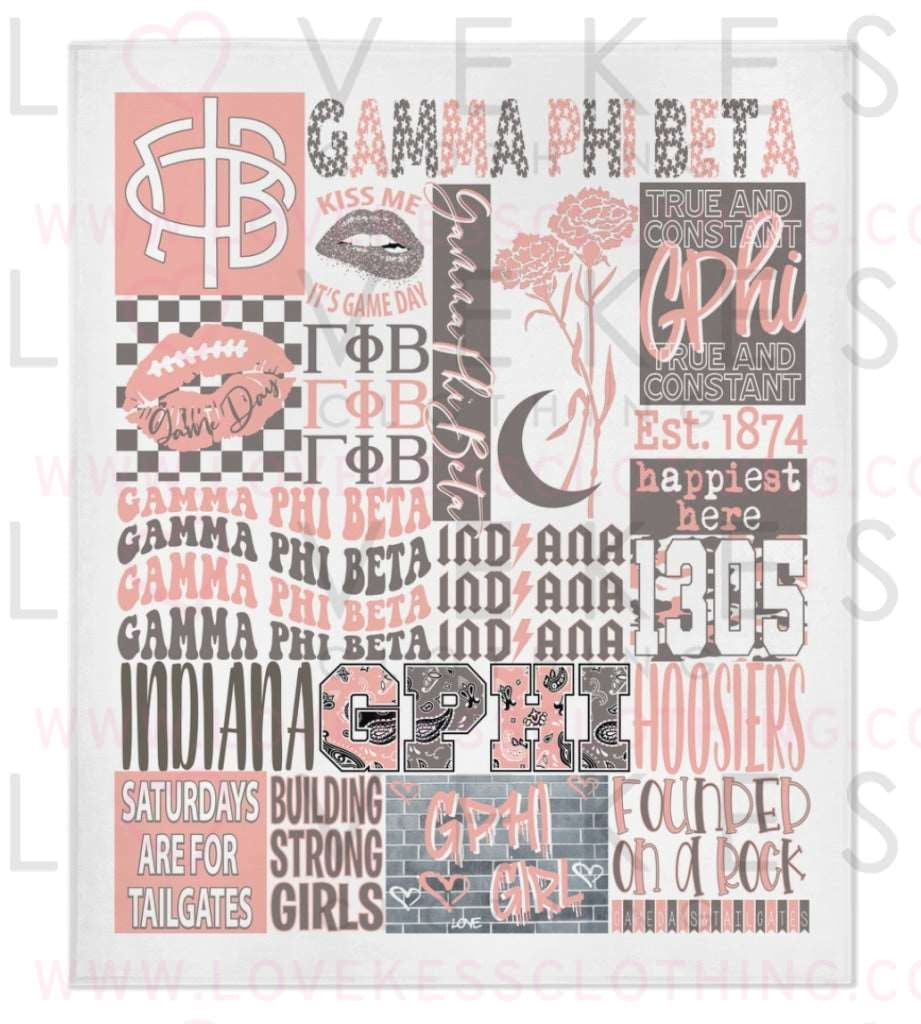 Customize Your Own Sorority Fleece College Blanket By Lovekess Clothing