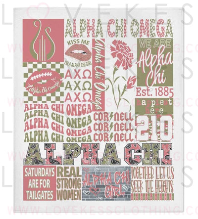 Customize Your Own Sorority Fleece College Blanket By Lovekess Clothing