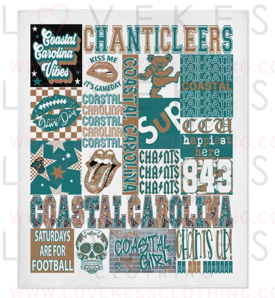 Coastal Carolina University College Spirit Blanket By Lovekess Clothing