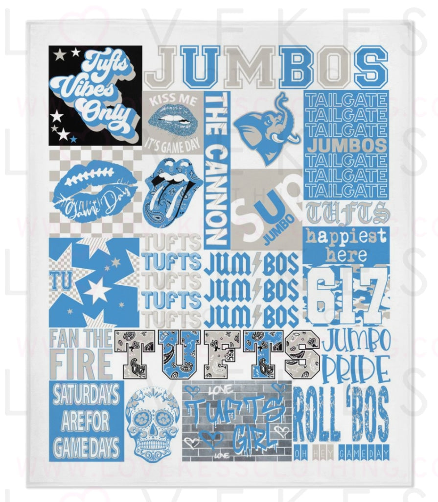 Tufts University College Spirit Blanket By Lovekess Clothing