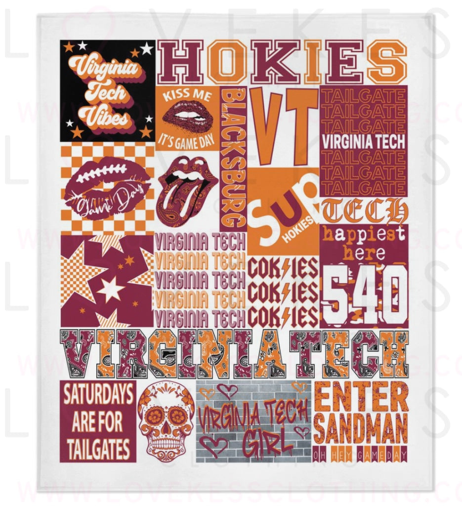 Virginia Tech College Spirit Blanket By Lovekess Clothing