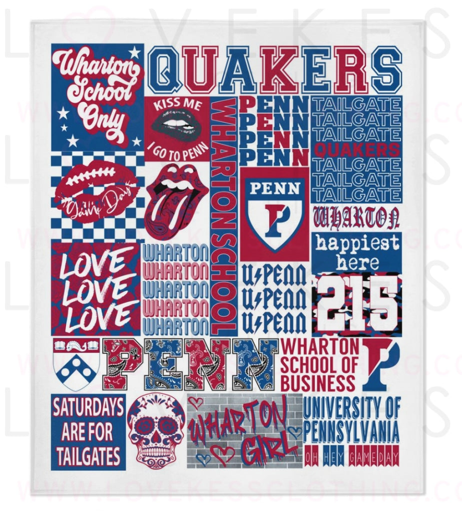 UPenn Wharton Custom College Blanket