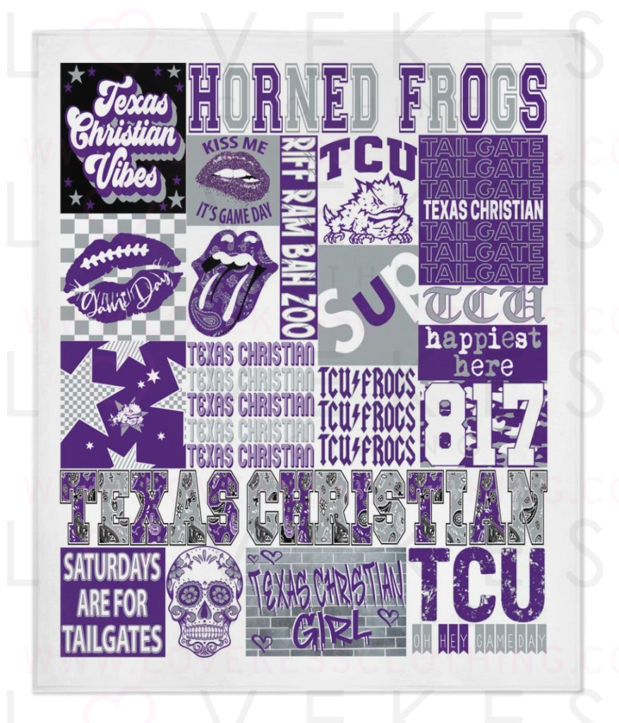 TCU Custom College Blanket