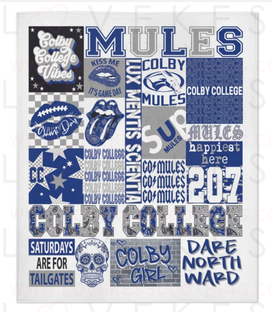 Colby College Custom College Blanket