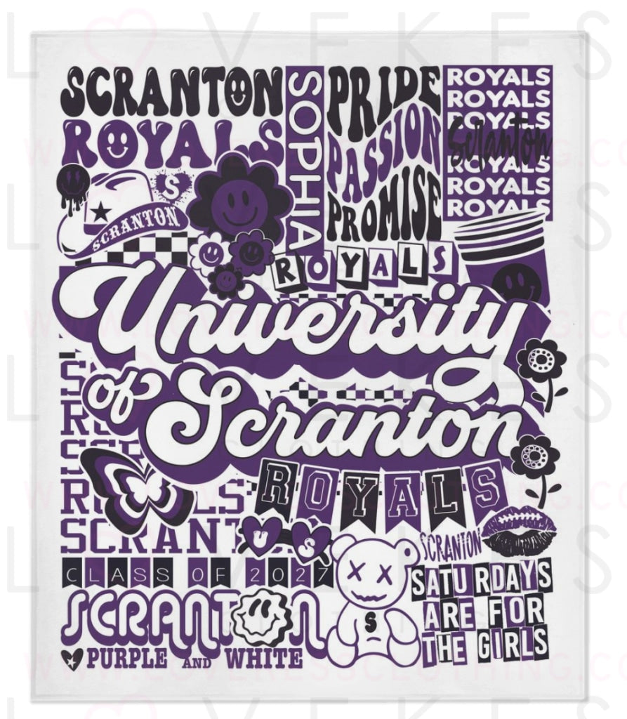 University of Scranton Y2K College Blanket