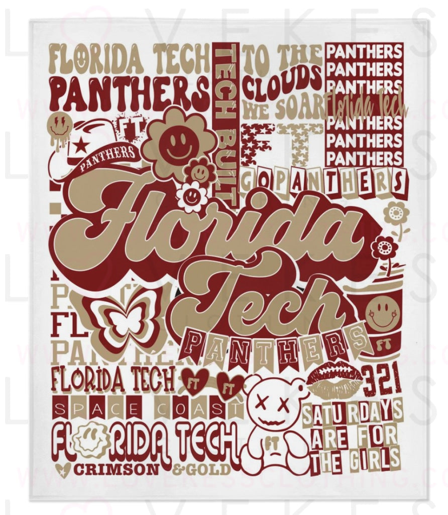 Florida Tech Panthers Y2K College Blanket