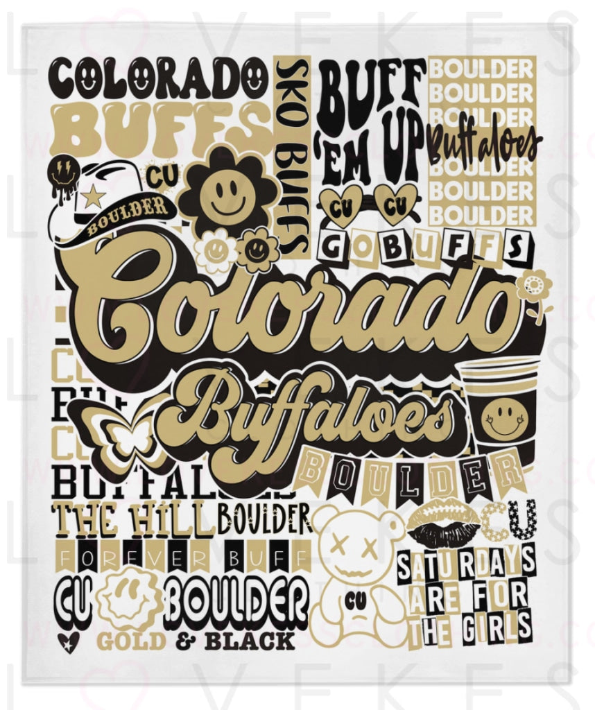 CU Boulder Buffaloes Y2K College Blanket