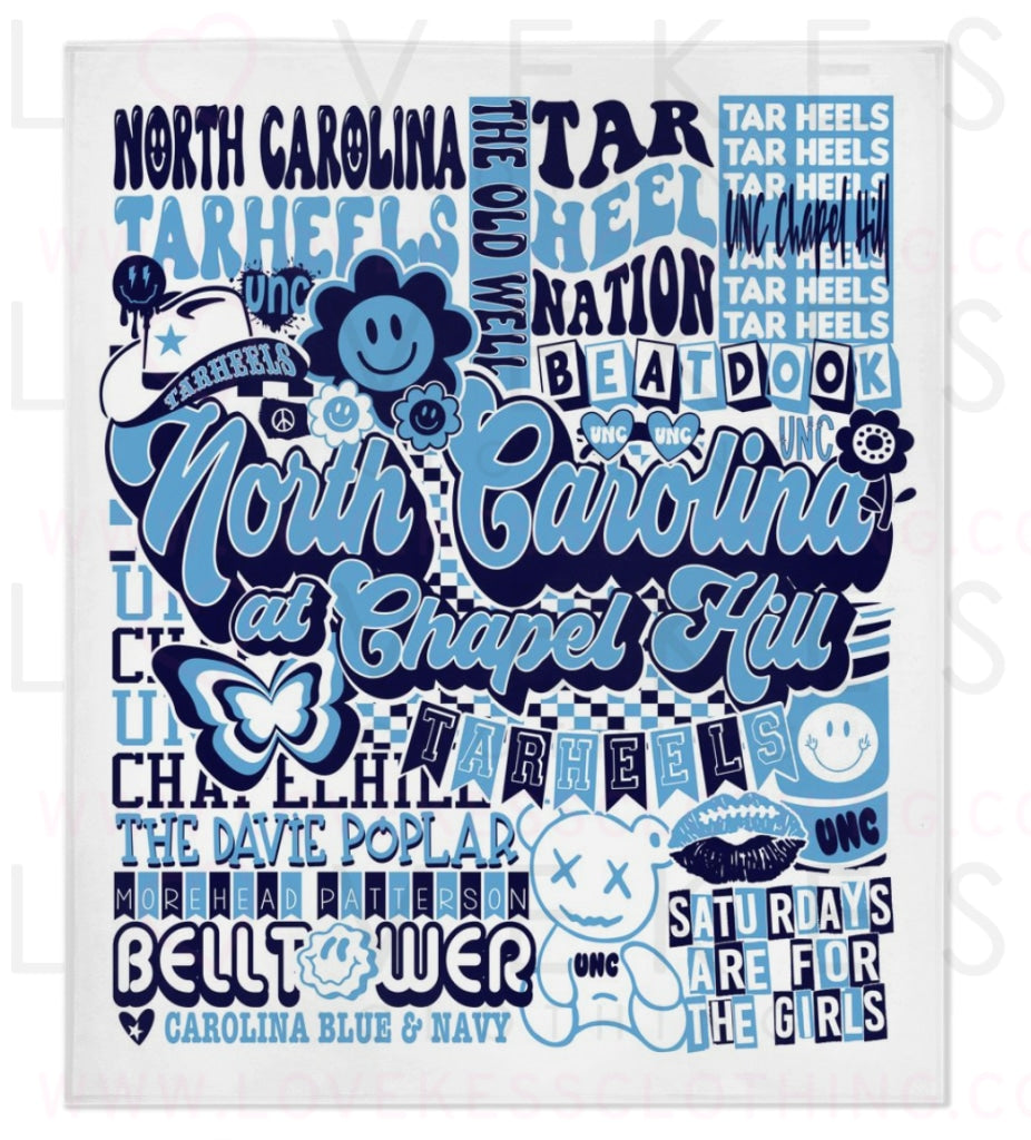 North Carolina Chapel Hill  Y2K College Blanket