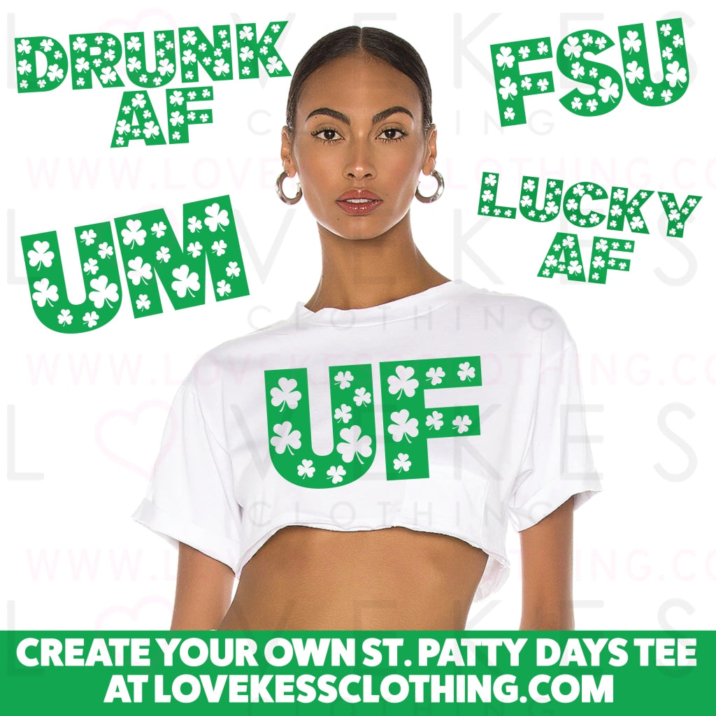 St. Pattys Day Super Crop Tee From Lovekess Clothing Custom Font