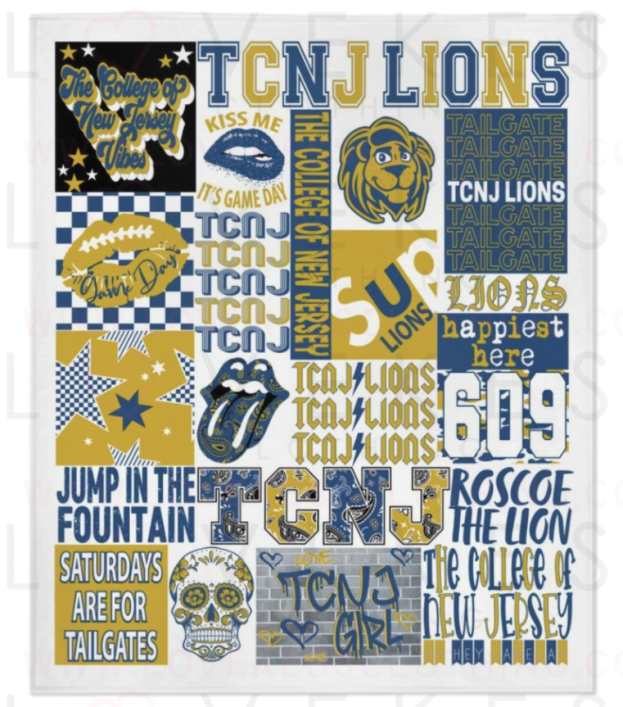 The College Of New Jersey (Tcnj) Spirit Blanket By Lovekess Clothing