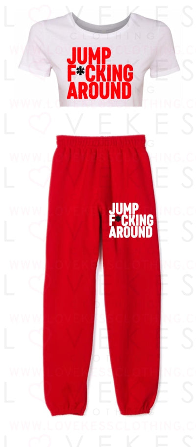 F*cking Gameday Matching Crop Tee/Sweatpant Set