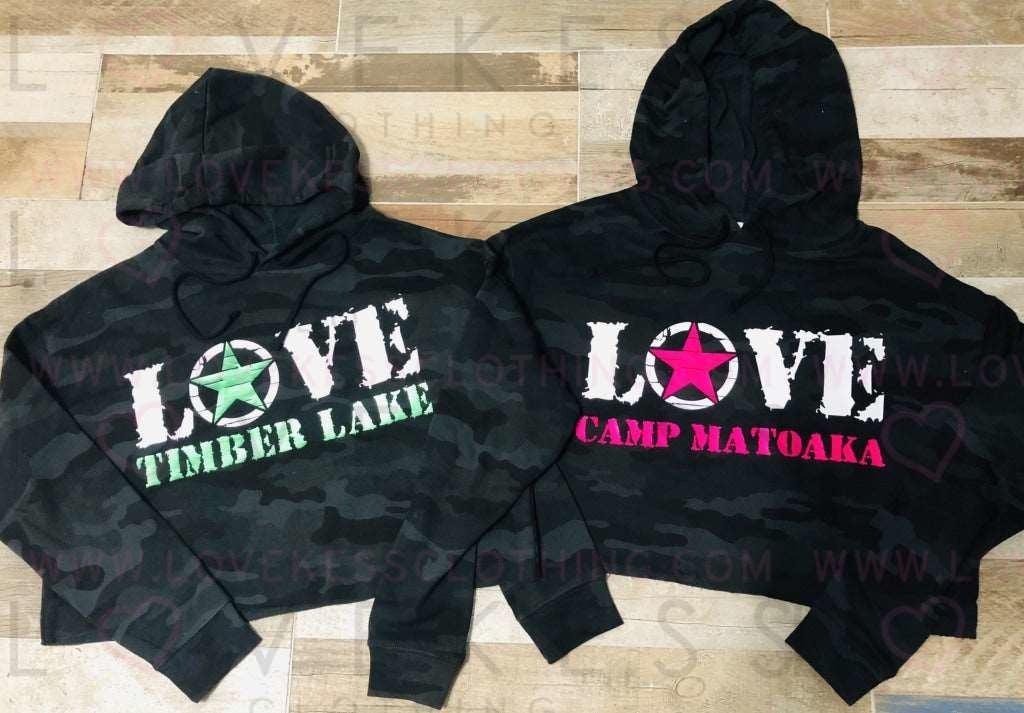 Crop Camp Army Love Sweatshirt - lovekess - clothing