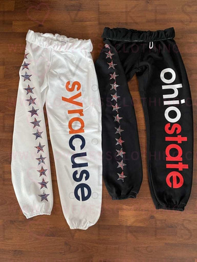 Bandana Print Star College Sweatpants - lovekess - clothing