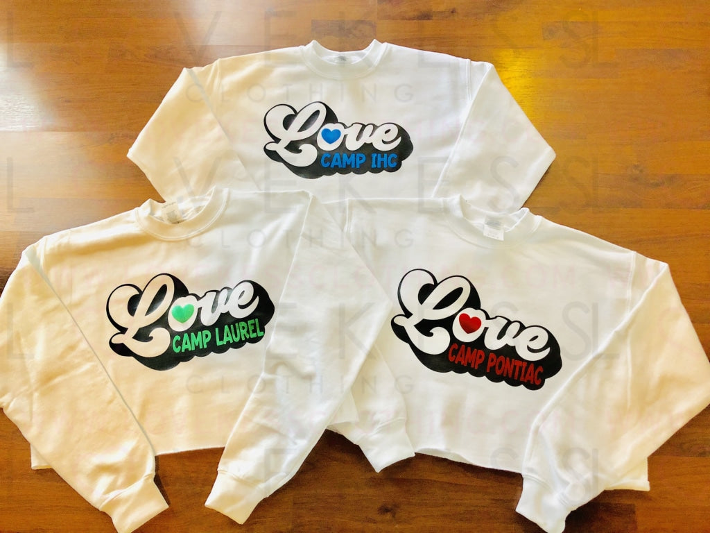 Retro Love Camp Crop Sweatshirt - lovekess - clothing