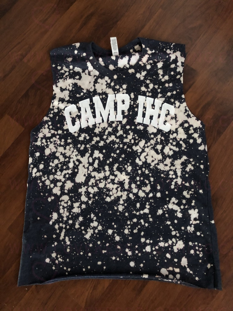 Muscle Tank Bleached Camp Tees - lovekess - clothing