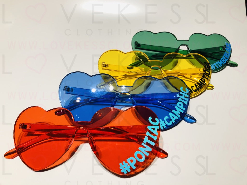 Personalized Frameless Heart Sunglasses - lovekess - clothing