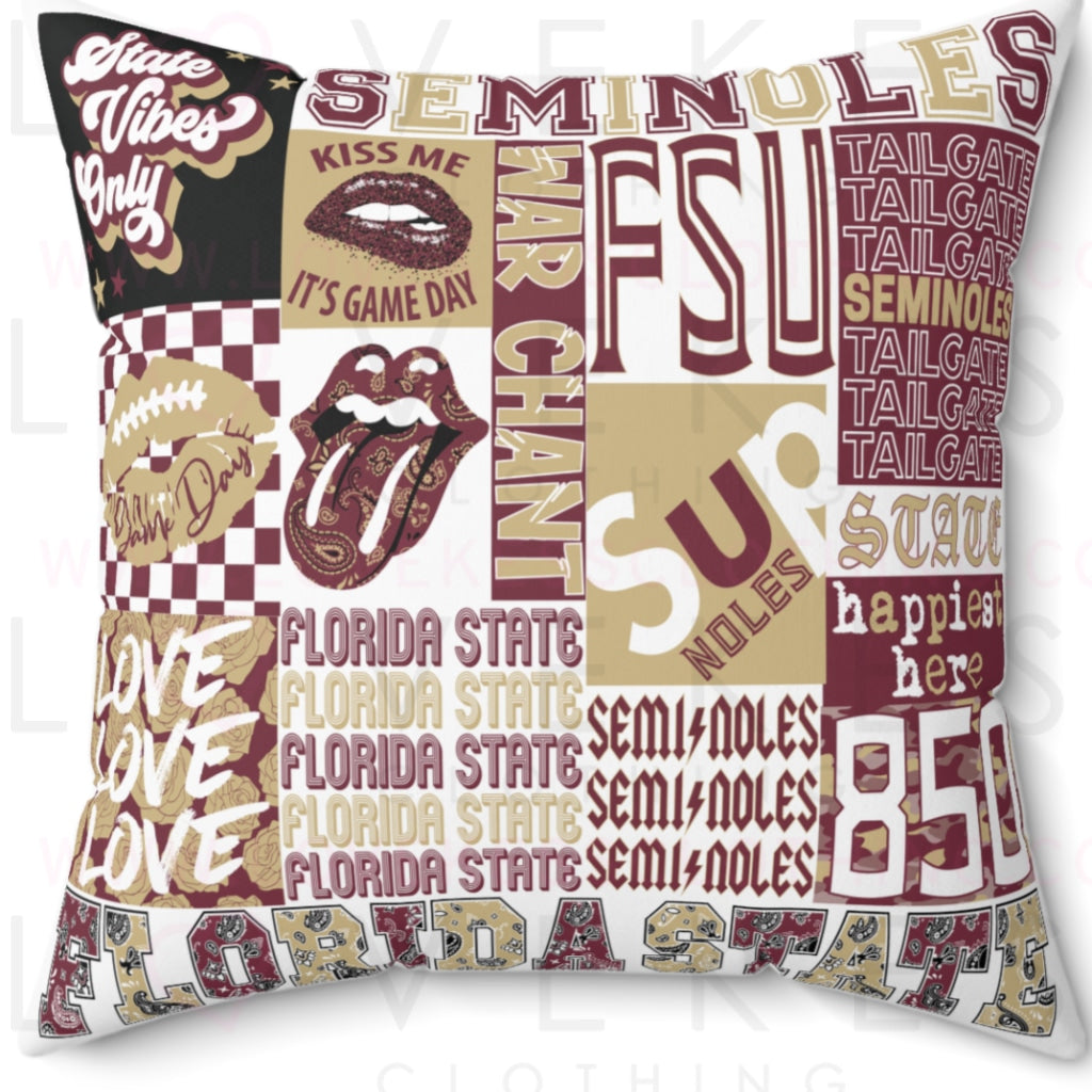 FSU Seminoles College Spirit Bed Party Pillow Cover Only