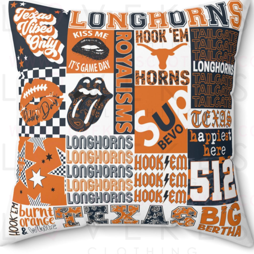 Texas LongHorns College Spirit Bed Party Pillow Cover Only